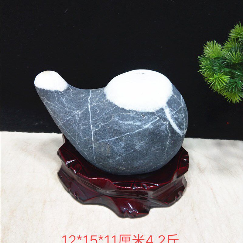 精品广西大化石造型石灵璧奇石自然石原石收藏礼品摆件送座石头