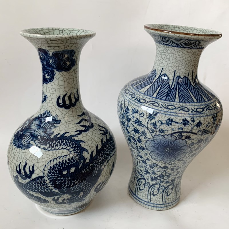 青花瓷花瓶仿古官窑陶瓷器摆件景德镇手绘中式客厅家居装饰工艺品