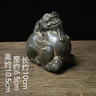 天然青石雕刻招财瑞兽貔貅创意桌面案台仿古茶桌望天吼把玩手把件