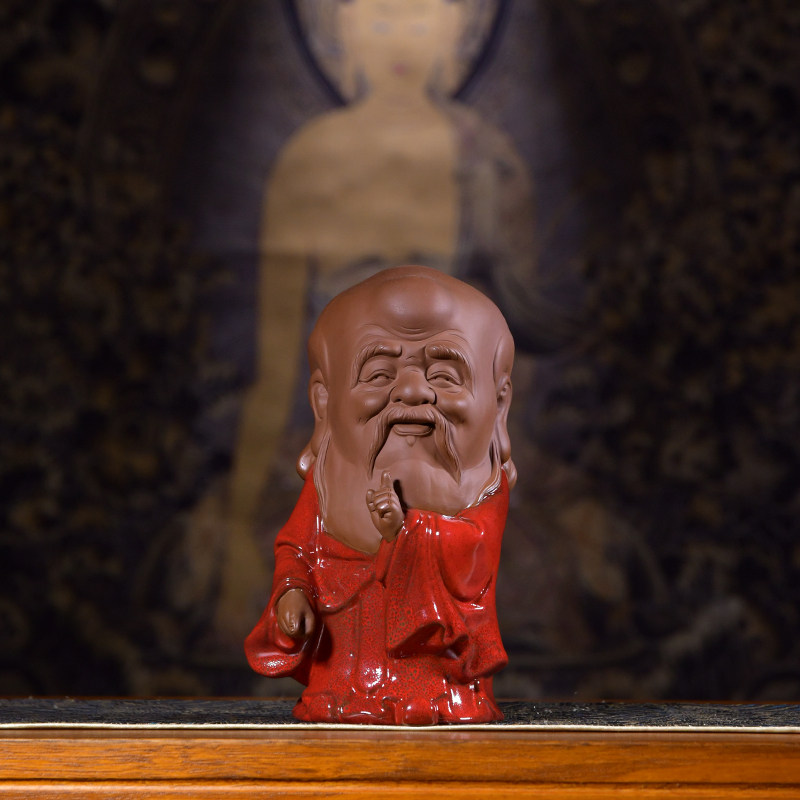 陶瓷古典历史人物孔子如来老子雕像博古架摆件太子佛像如来工艺品