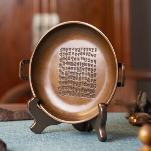 兮甲盘铜工艺品家居装饰品办公室客厅博古架复古仿古青铜器鼎摆件