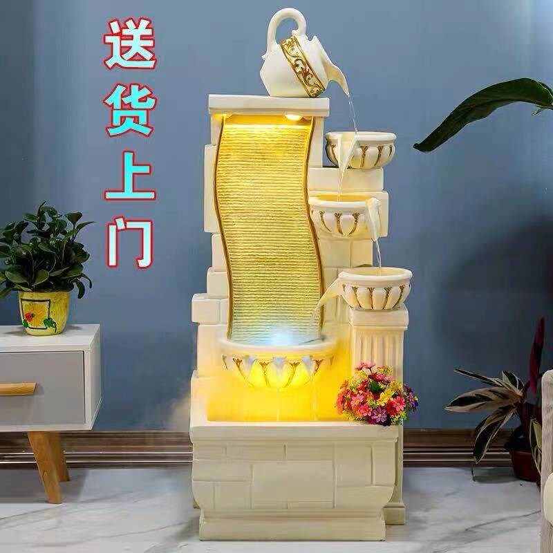 欧式流水喷泉室内客厅加湿器玄关创意景观装饰办公室生财落地摆件