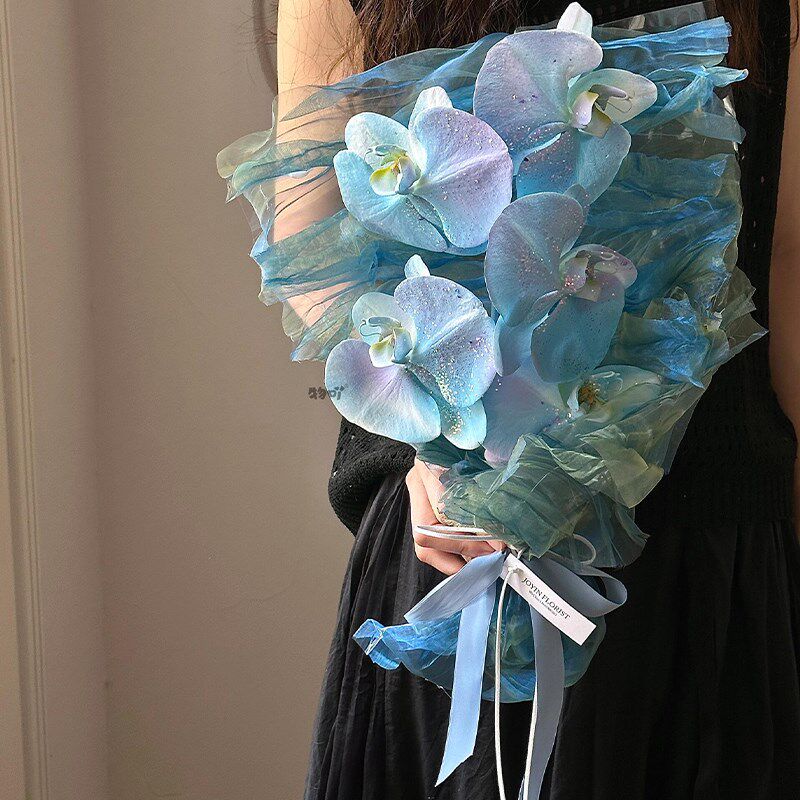 高级ins风蝴蝶兰花束真皂花成品生日情人节七夕礼物送女友浪漫