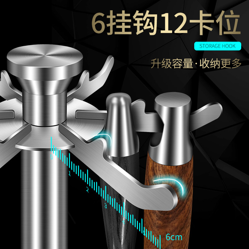厨房收纳置物架 304不锈钢落地旋转家用挂锅铲勺子的架子厨具轻奢