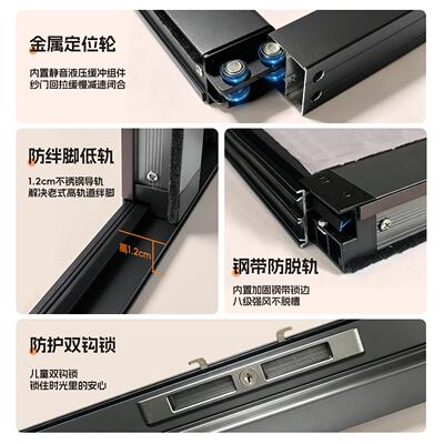 童莱恩卡卷回LNK-YX06隐形低轨纱门儿锁防猫抓不纱锈钢平网门窗隐