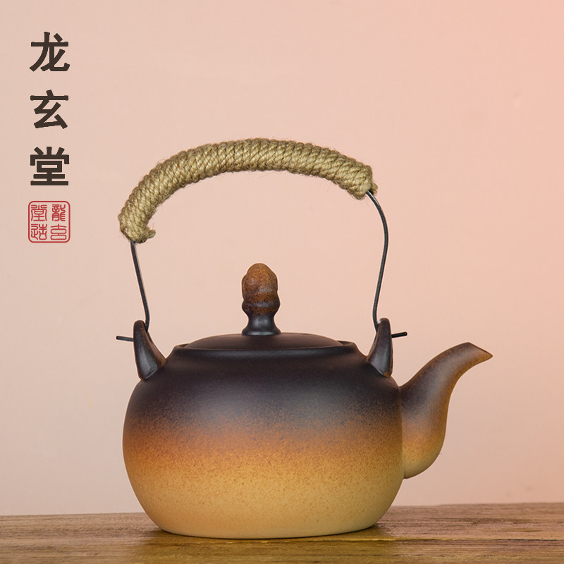 陶壶煮茶器户外煮茶壶炭炉陶瓷提梁烧水壶木碳明火炉酒精炉茶具