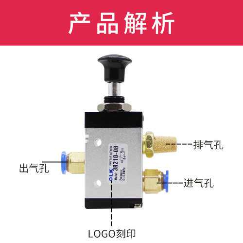 欧雷凯手拉阀3R210-08二位三通手推机械阀3R310-08手拉控制阀OLK