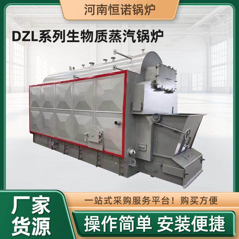 跨境卧式DZL生物质蒸汽锅炉厂家供应烧木片燃煤自动链条热水锅炉