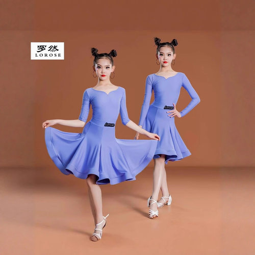 2026新款罗然春夏女童拉丁舞蹈服专业规定比赛服装少儿练功考级儿