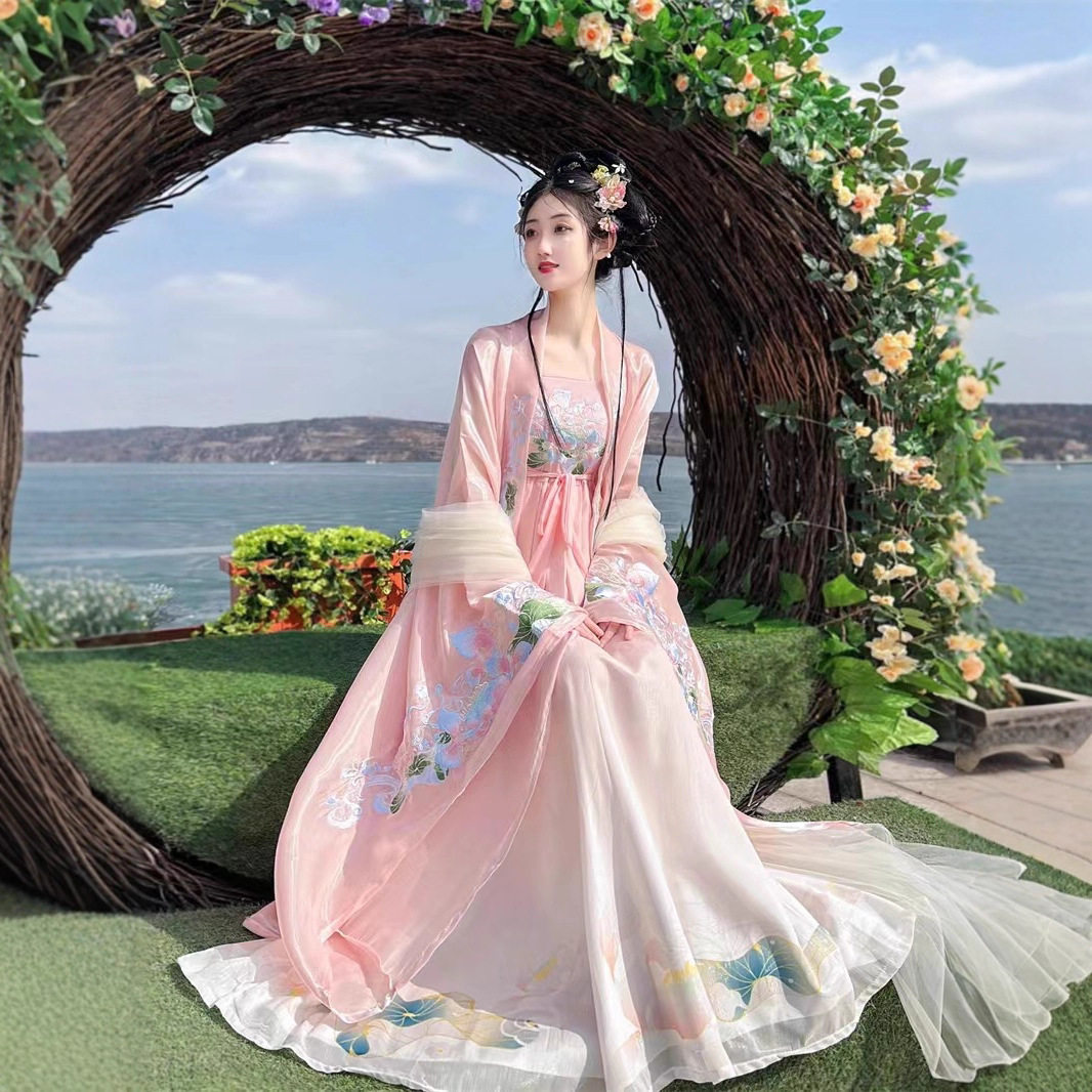 2026新款春夏季唐制汉服步生莲女款诃子裙国风学生日常古装广袖流图片