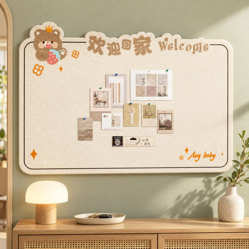 自粘毛毡照片墙展示板