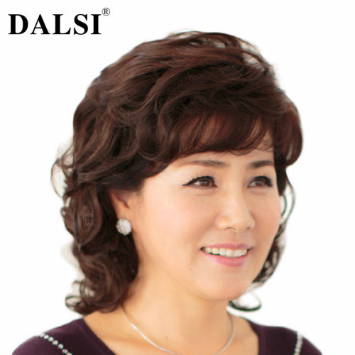 黛丽丝真发假发女长卷发时尚大波浪中长发中老年妈妈假发自然逼真