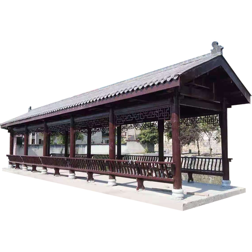 防腐木文化长廊户外庭院别墅实木休闲凉亭花园葡萄架古建回廊中式