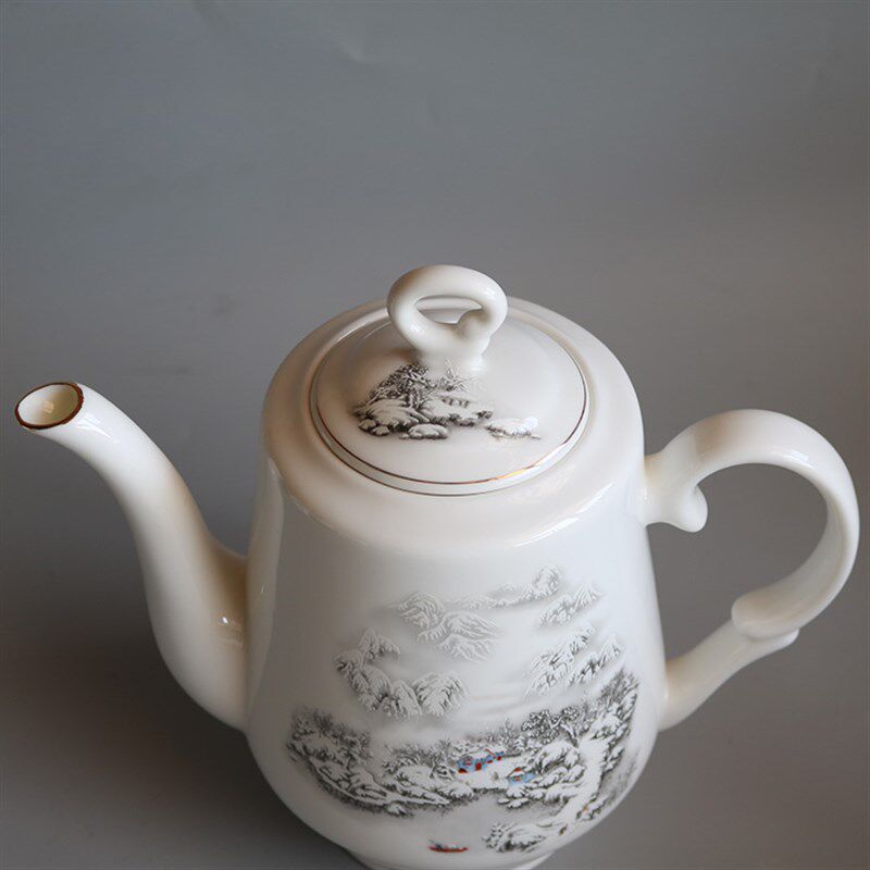 大容量陶瓷茶壶德化白瓷凉水壶家用热水壶花茶泡茶壶酒店餐馆用壶