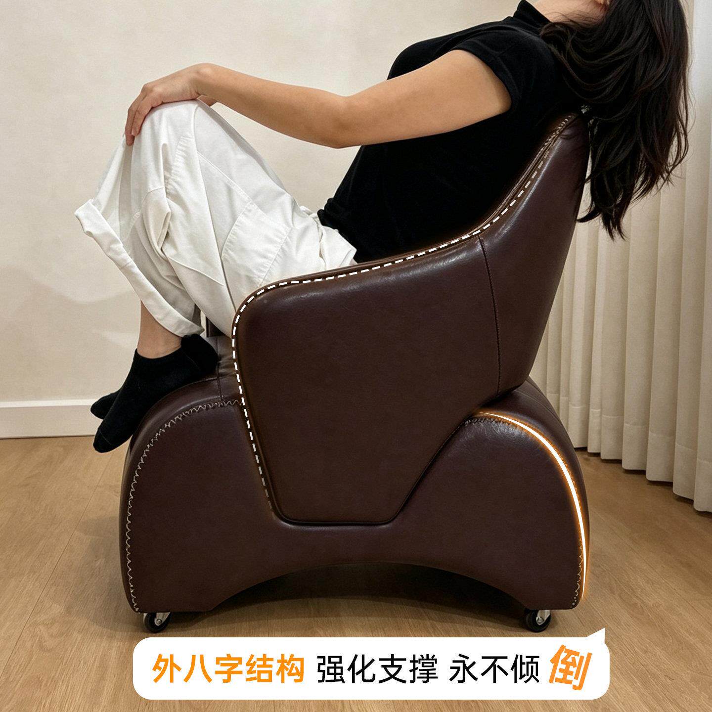 万向轮凳滑轮家用单人发CM-LL-DH椅可凳坐溜溜客厅静音特大靠背沙