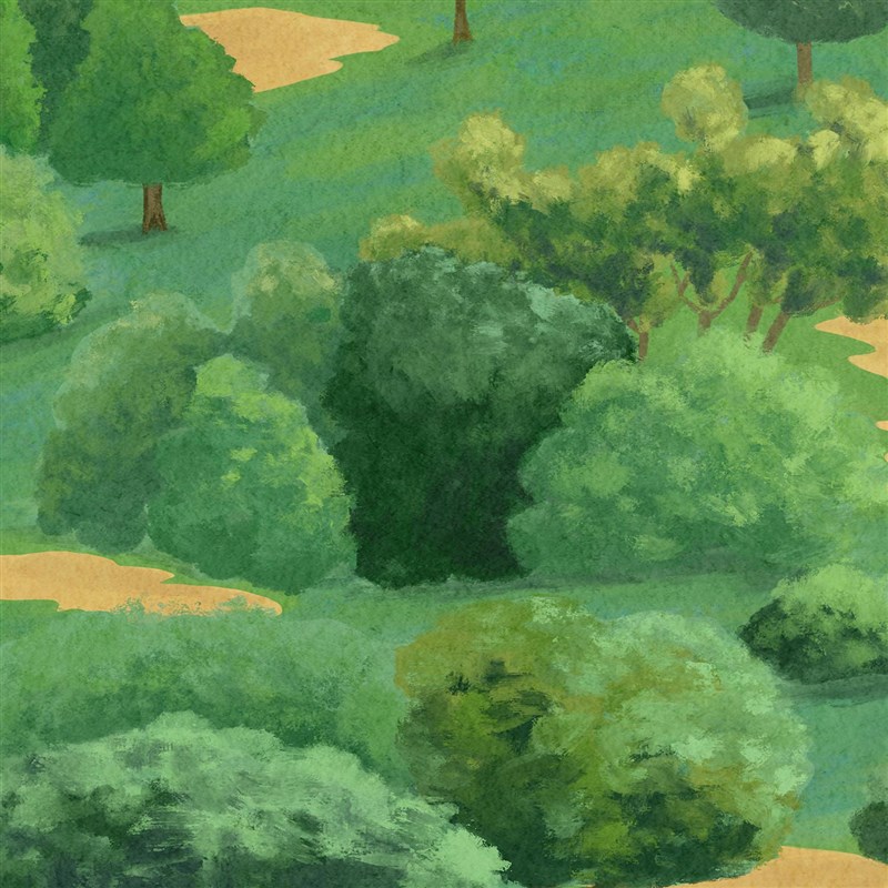 布纸有爱 绿境 北欧风客厅沙发背景装饰画小清新卧室风景组合挂画