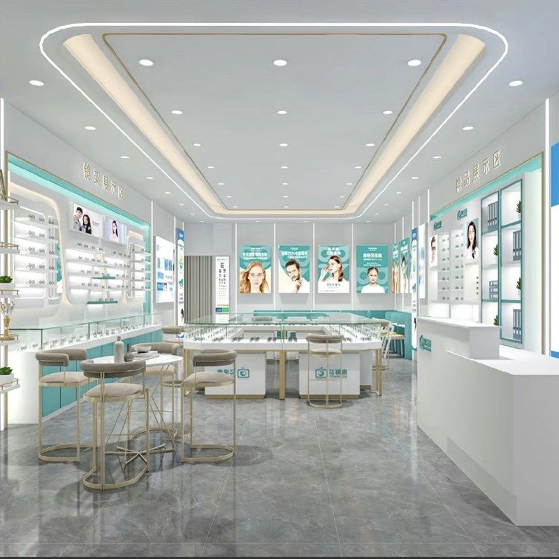 新款全店定制眼镜店中岛玻璃柜烤漆眼镜展示柜台陈列架墨镜展示架