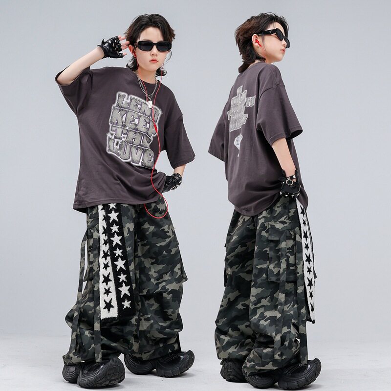 2026新款街舞儿童潮服hiphop童装架子鼓演出服男童嘻哈潮服