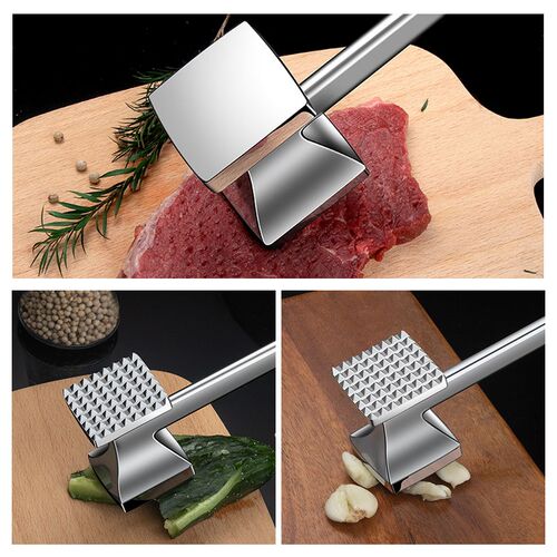 牛排松肉锤不锈钢实心家用砸肉锤工具捶肉器专用敲打断筋肉锤神器