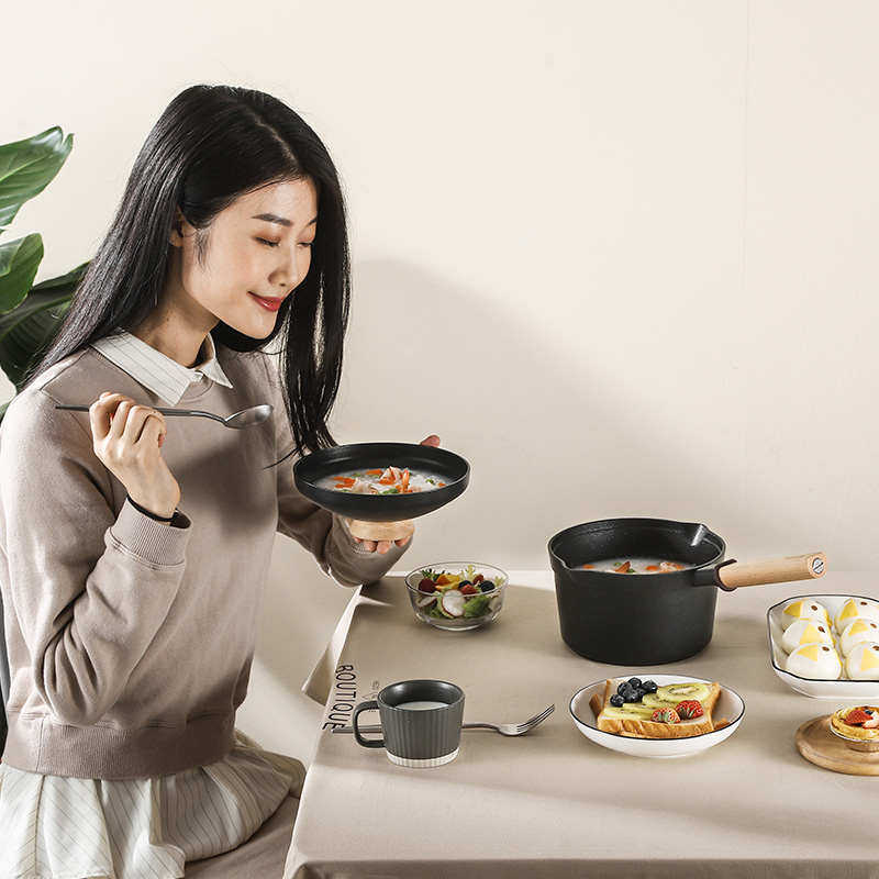 悦味元木系列小婴儿泡面辅奶锅粘宝宝多功能家用食锅不锅平底煎蛋