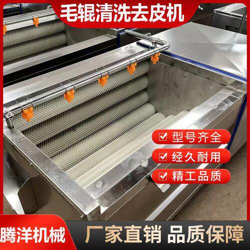 材去皮去泥清洗设备商用去皮去杂机不锈钢U型毛刷清洗机