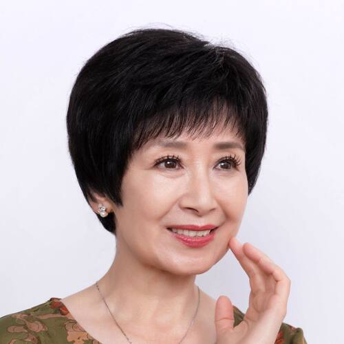 全真发中老年短卷假发 光头专用自然蓬松头套 遮白微卷轻薄透气假