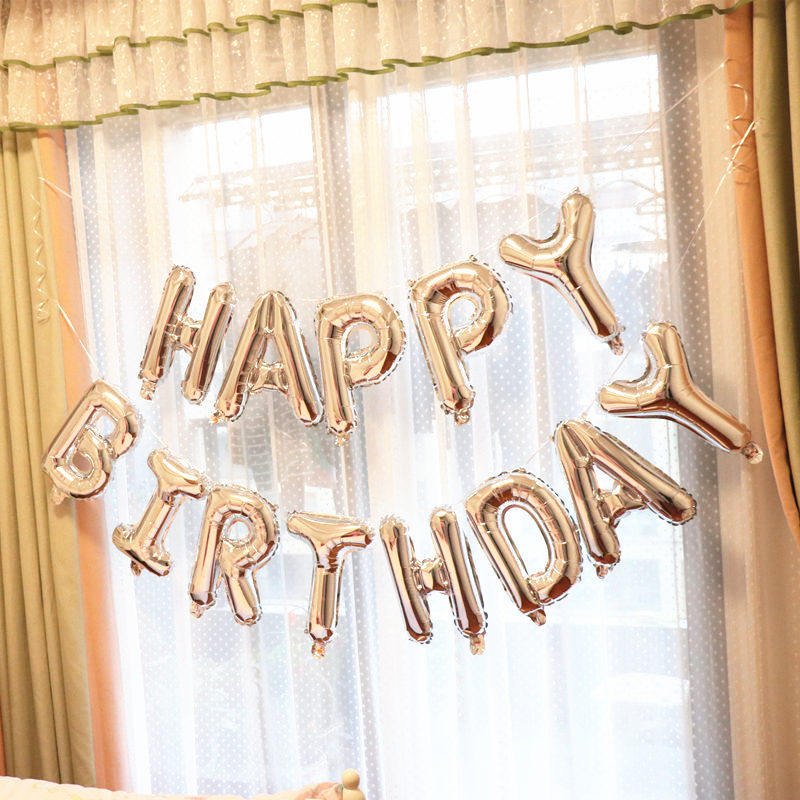 生日快乐铝膜气球套餐可悬挂happy birthday糖果字母派对布置装饰