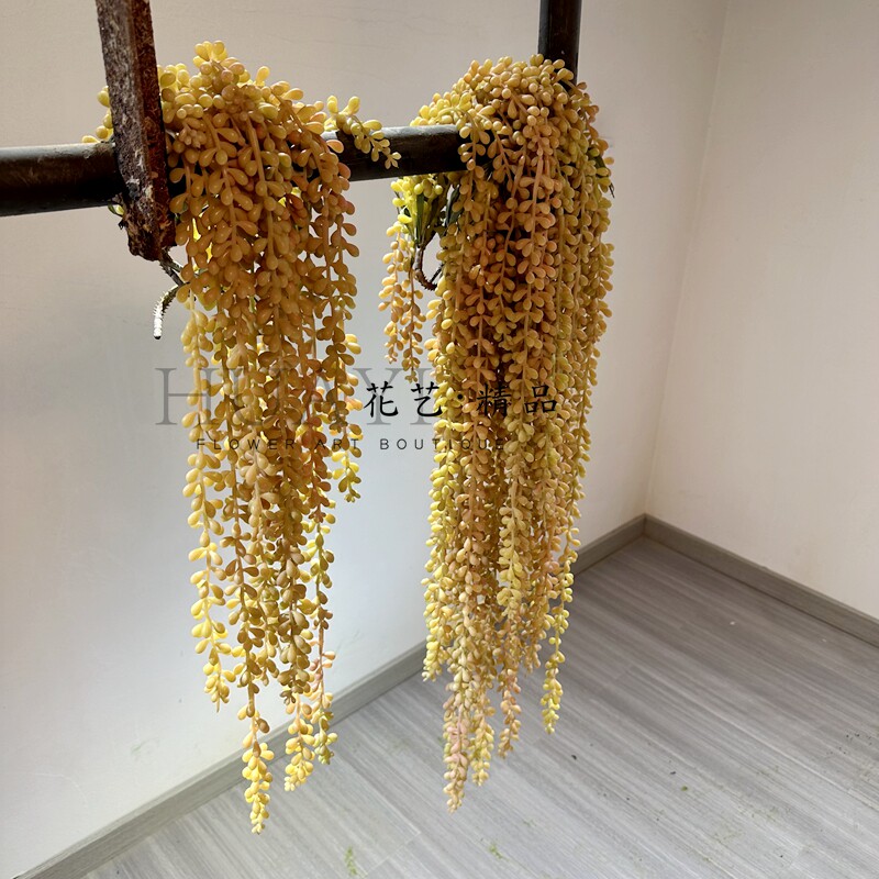丝苇线条设计造景仿真绿植装饰情人泪佛珠屋顶装饰垂吊植物多肉蕨