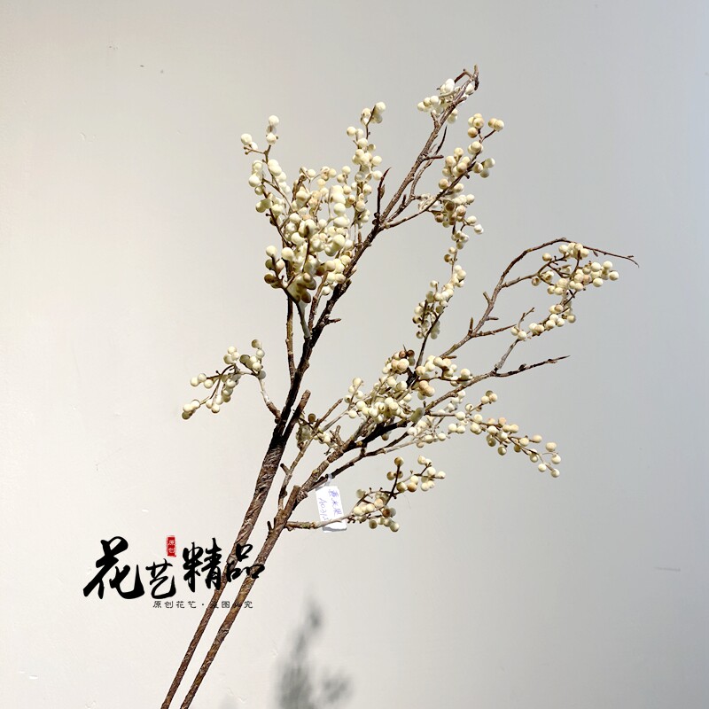 干支小白果粒仿真绿果野果浆果手捧花搭配素材新年装饰品假花