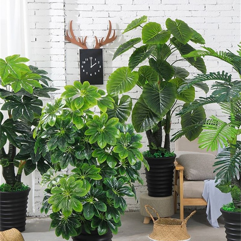 仿真植物盆栽摆件客厅假花仿生绿植滴水观音假树仿真树装饰发财树