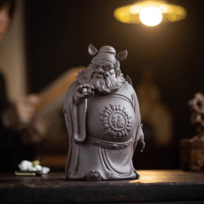 锺馗摆件天师赐福家居禅意茶空间陶瓷工艺品办公室内桌面玄关佛像