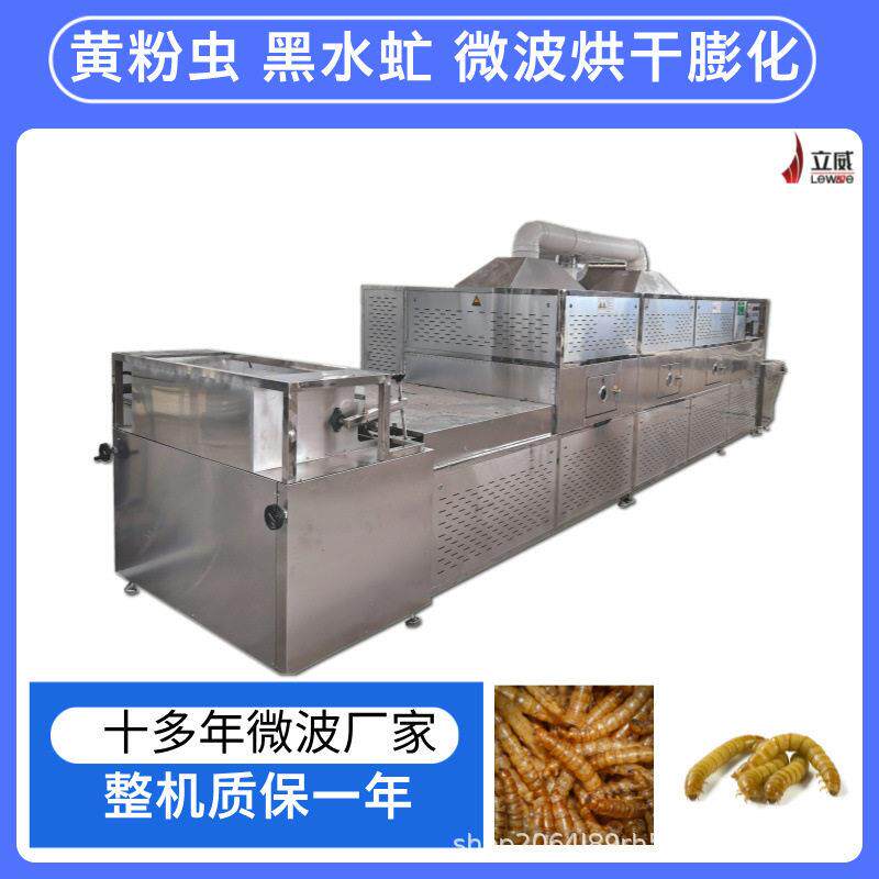 定制黑水虻黄粉虫面包虫膨化昆虫干燥蝇蛆微波烘干设备