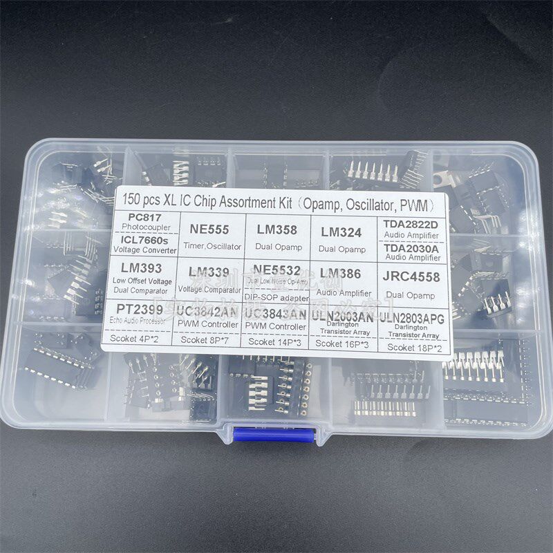 XL IC芯片分类150个套盒运算放大器振荡器 PC817 NE555 LM358 324