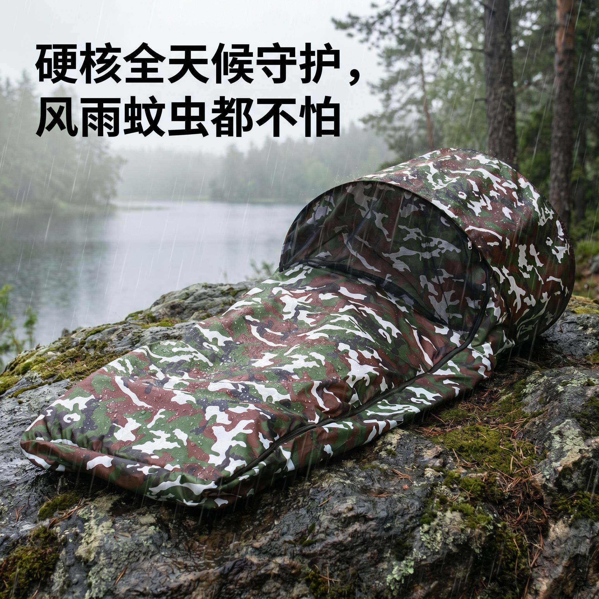 户行外骑睡袋罩免装安抗寒保露暖营轻量化野营防蚊防水防风FLV帐