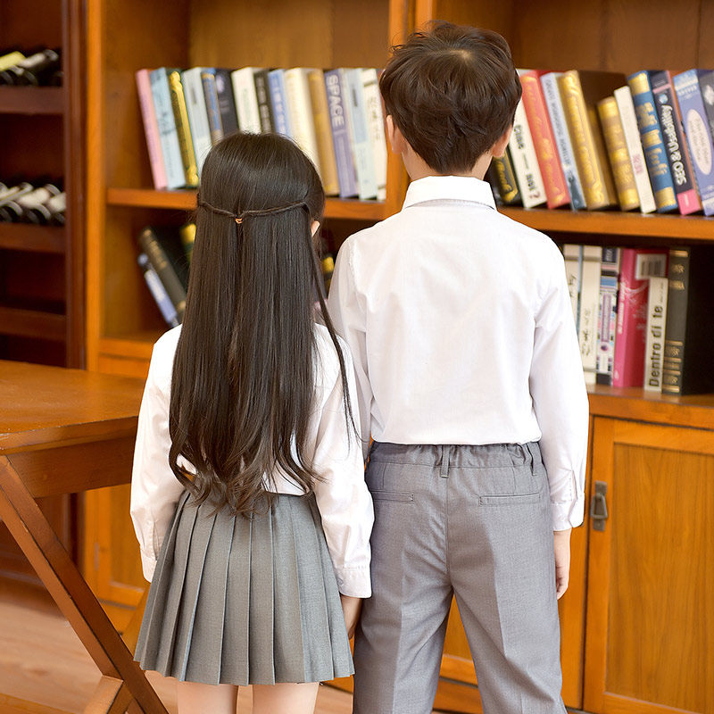 班服春秋季学院风男童女童长袖衬衫套装高中小学生校服幼儿园园服