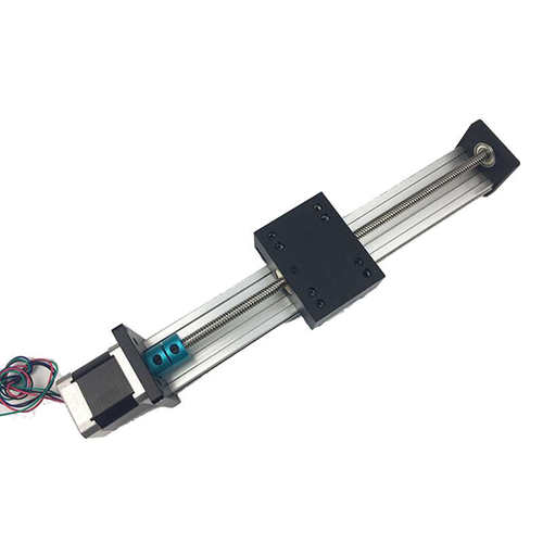 直线导轨数控模组机械手步进电机现货锁丝杆T滑自滑轨型电动台