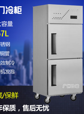 商用工程款两门冷柜 保鲜冷冻冰箱 立式两门冰箱 厨房冷柜 高性价