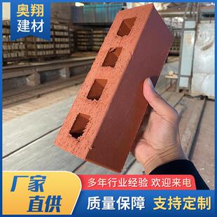230*70*75多孔烧结砖 真空陶土砖 奥翔建材厂家 中式别墅外墙砌块