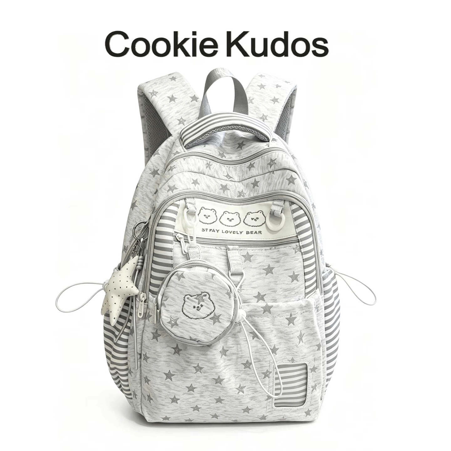 Cookie Kudos韩系星星双肩包女学生大容量多兜高颜值背包百搭书包