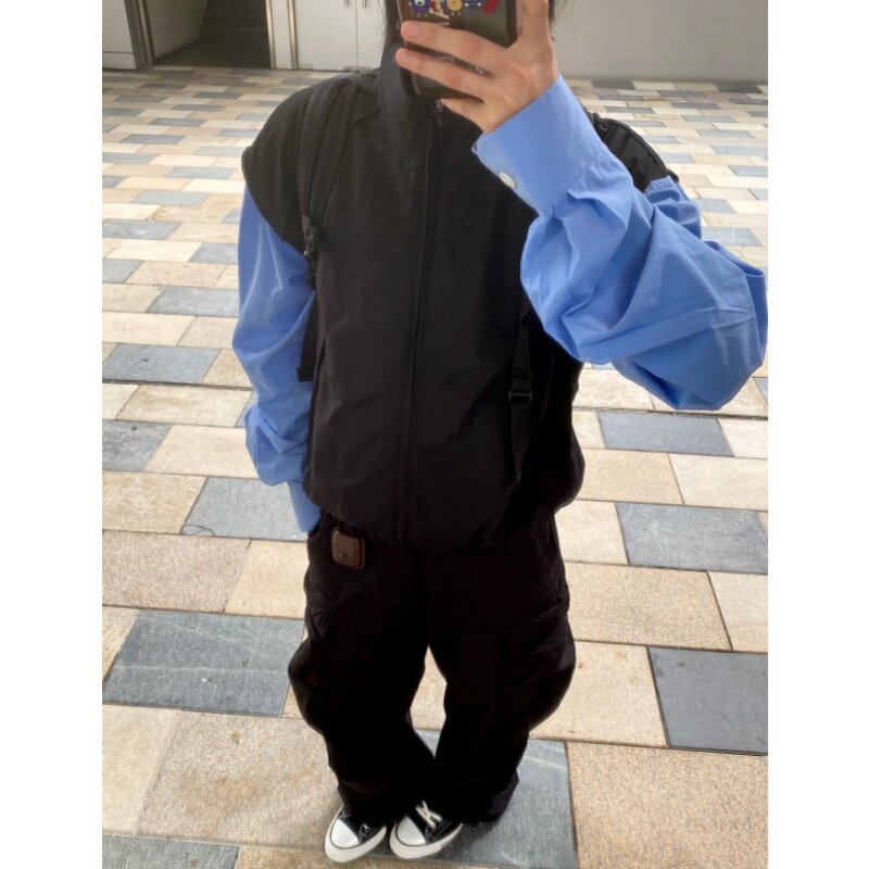 亚麻轻薄透气拉链坎肩马甲夏季立领百搭简约设计cleanfit无袖外套