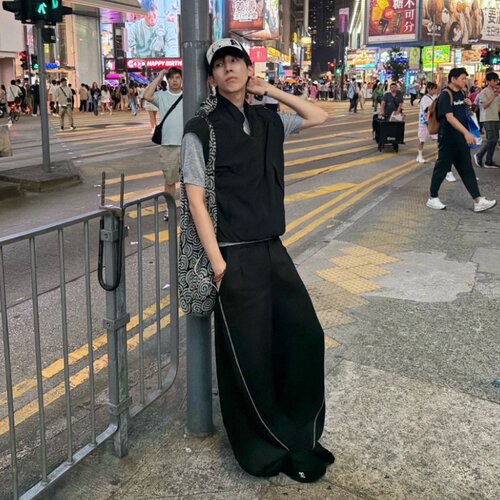 亚麻轻薄透气拉链坎肩马甲男女百搭简约设计cleanfit无袖立领外套