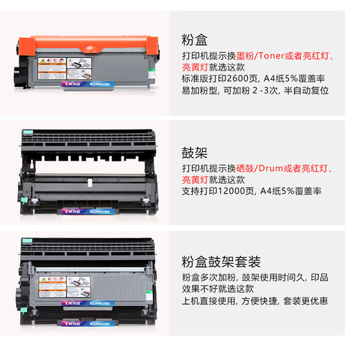适用兄弟mfc7360墨盒MFC-7360打印机7360硒鼓一体机墨粉盒brother