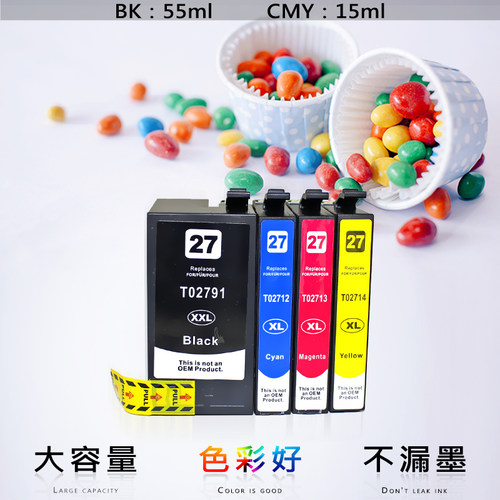 爱普生T27WF-7610WF7620  3620WF3640 7710 7720打印机2711墨盒水
