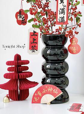 年宵花挂件新中式新年春节室内乔迁暖居小挂饰吊卡绿植装饰品盆景
