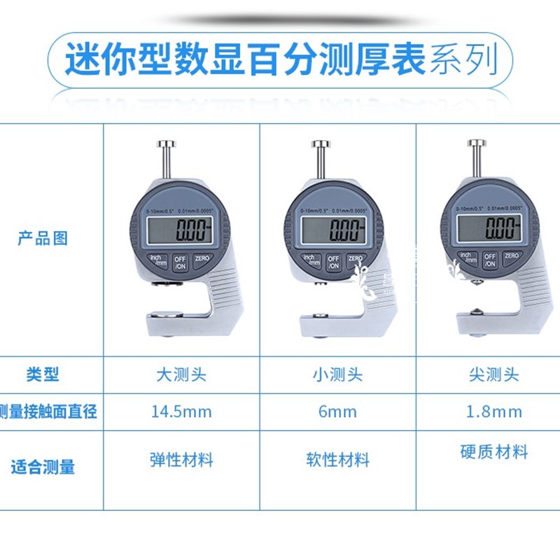 迷你数显测厚规厚度表/仪/计0.01mm钢板布料板材管壁尖头测量纸张