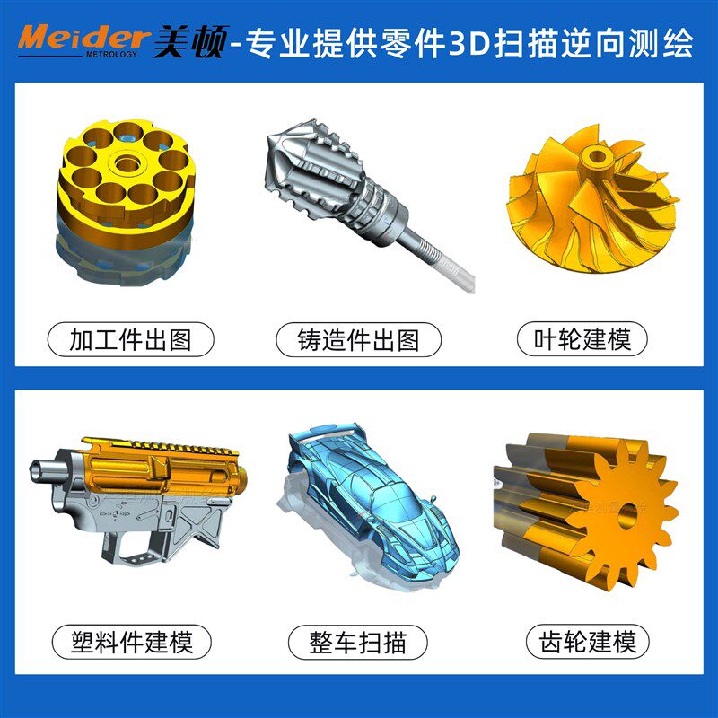 德国GOM蓝光扫描仪三维逆向扫描测绘抄数3D数模比对建模出图服务