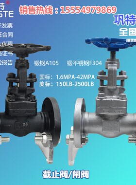 锻钢法兰截止阀/闸阀A105 F304 F11焊接/丝扣国标美标手动耐高温