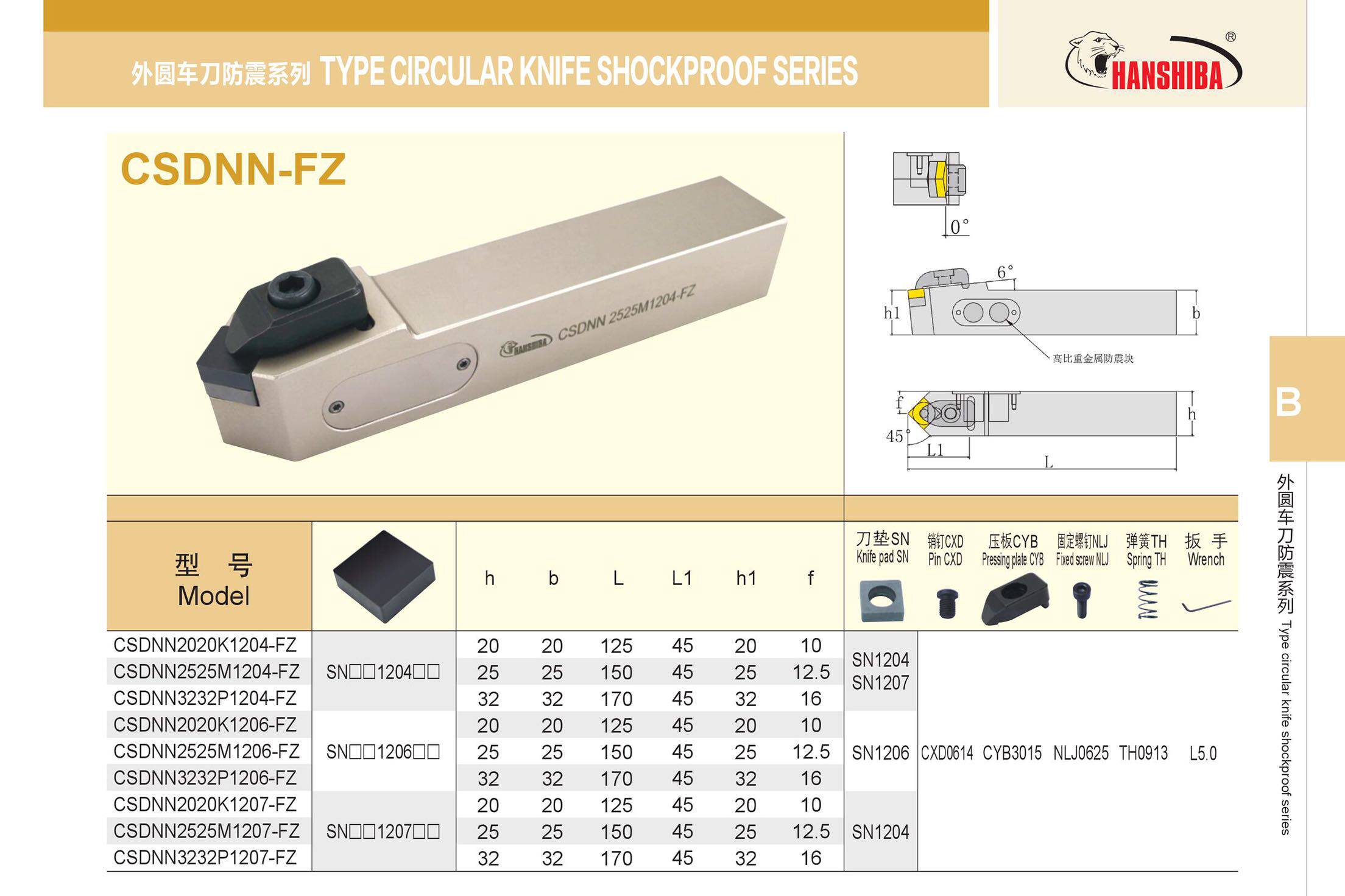 悍狮霸防震外径外圆车刀杆CSDNN2525M1204/6/7-FZ2020/3232方特卖