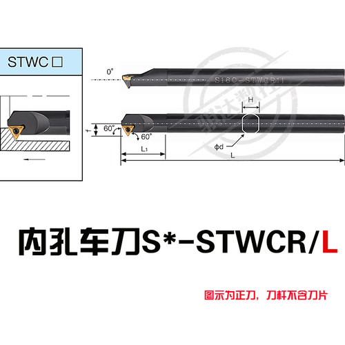 数控三角形内孔刀杆S06H/S08K/S12M-STWCR11可车倒角60度内螺纹刀