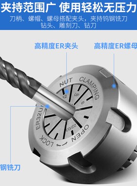 ER弹性筒夹32铣刀雕刻机主轴高精度夹头弹簧er25 11 16 20 40 8